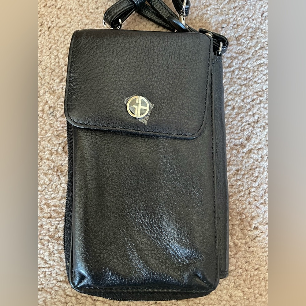 GB Black Leather Purse